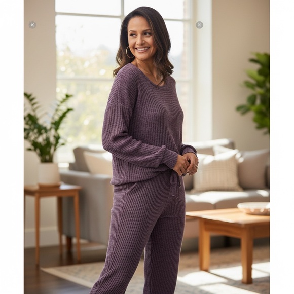 Fantaslook Other - Fantaslook Purple Ribbed Loungewear Set